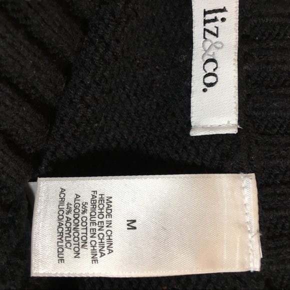 Liz & Co Black and White Size M Sweater - Picture 5 of 6